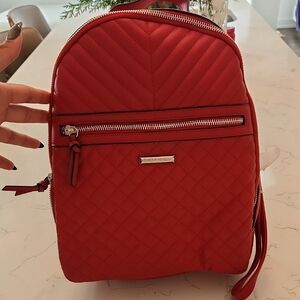 Enzo Angiolini Red Quilted Backpack